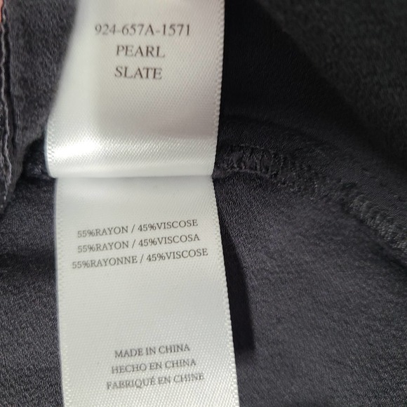 Rails Reiss Satin Popover Top Half Button Long Sleeve Crepe Slate Gray Large - Picture 13 of 14